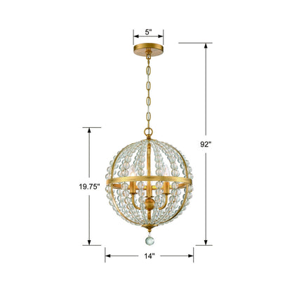 Roxy Chandelier - line drawing.