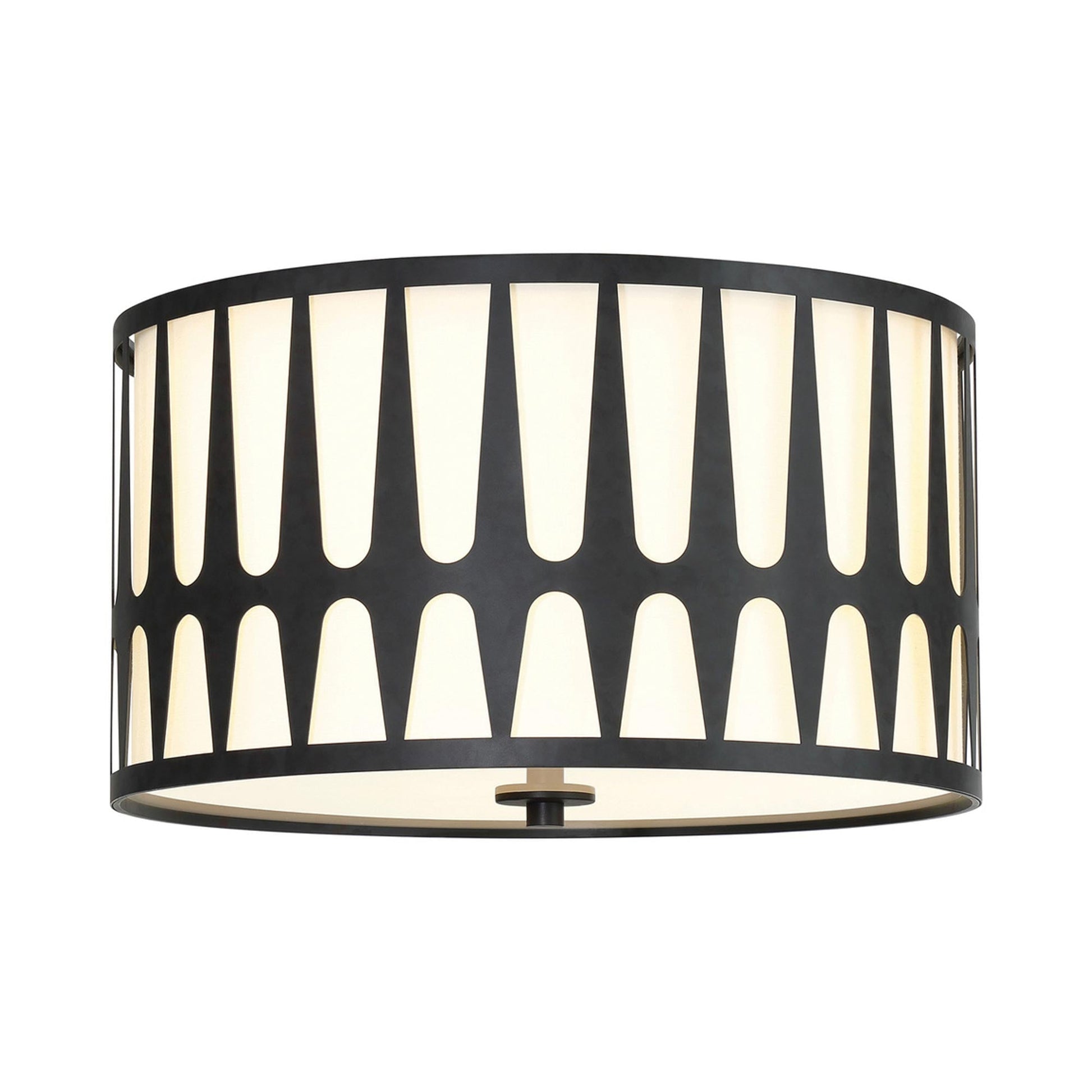 Royston Flush Mount Ceiling Light in Black.
