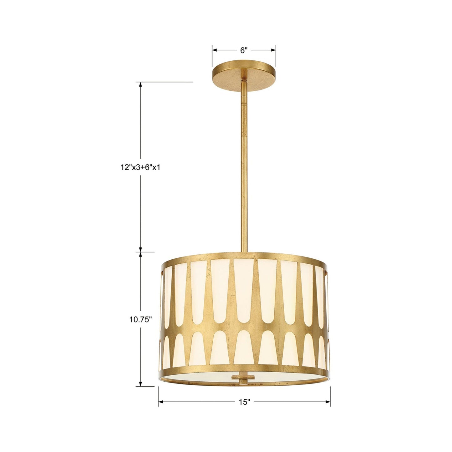 Royston Pendant Light - line drawing.