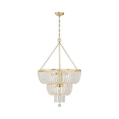 Rylee Chandelier in Antique Gold (Hand Cut Faceted Beads/8-Light).