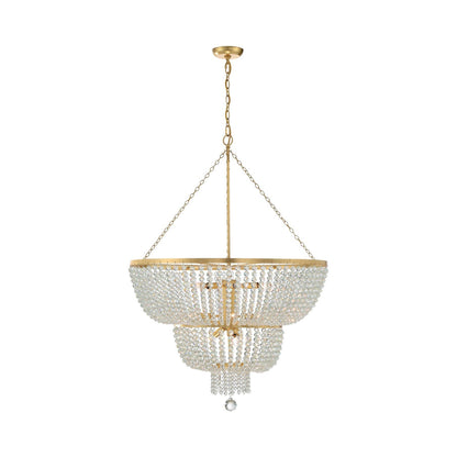 Rylee Chandelier in Antique Gold (Hand Cut Faceted Beads/12-Light).