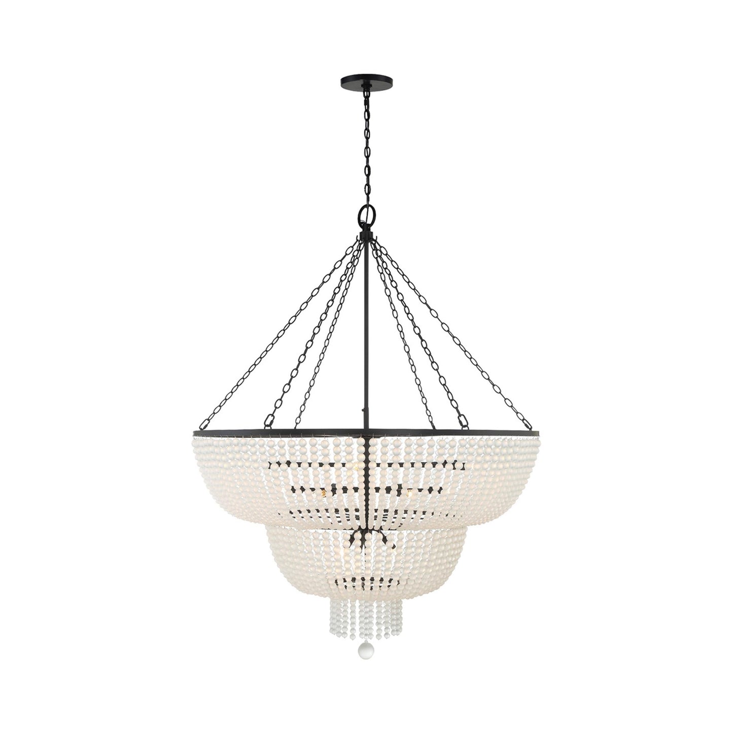 Rylee Chandelier in Matte Black (Frosted Glass Beads/15-Light).