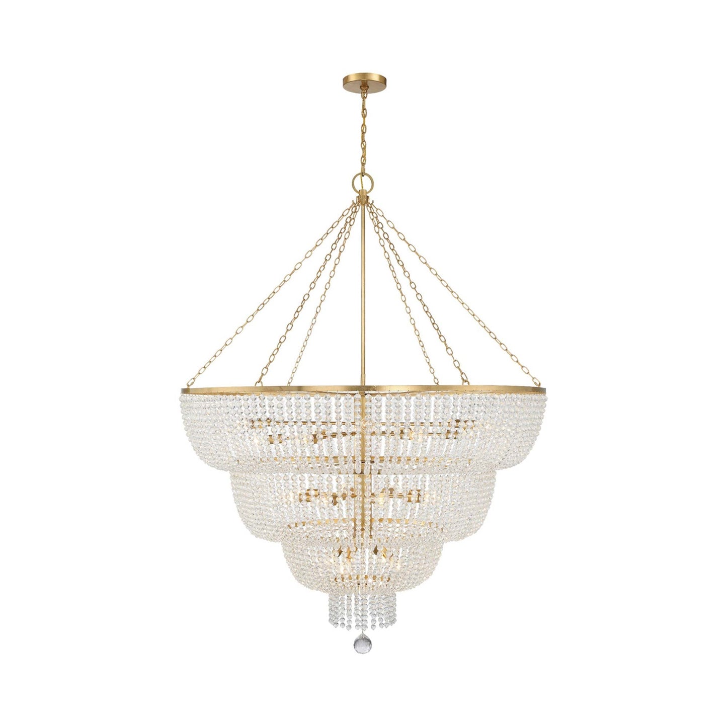 Rylee Chandelier in Antique Gold (Hand Cut Faceted Beads/24-Light).