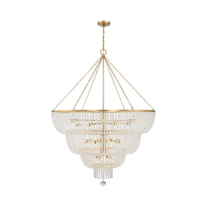 Rylee Chandelier in Antique Gold (Hand Cut Faceted Beads/24-Light).