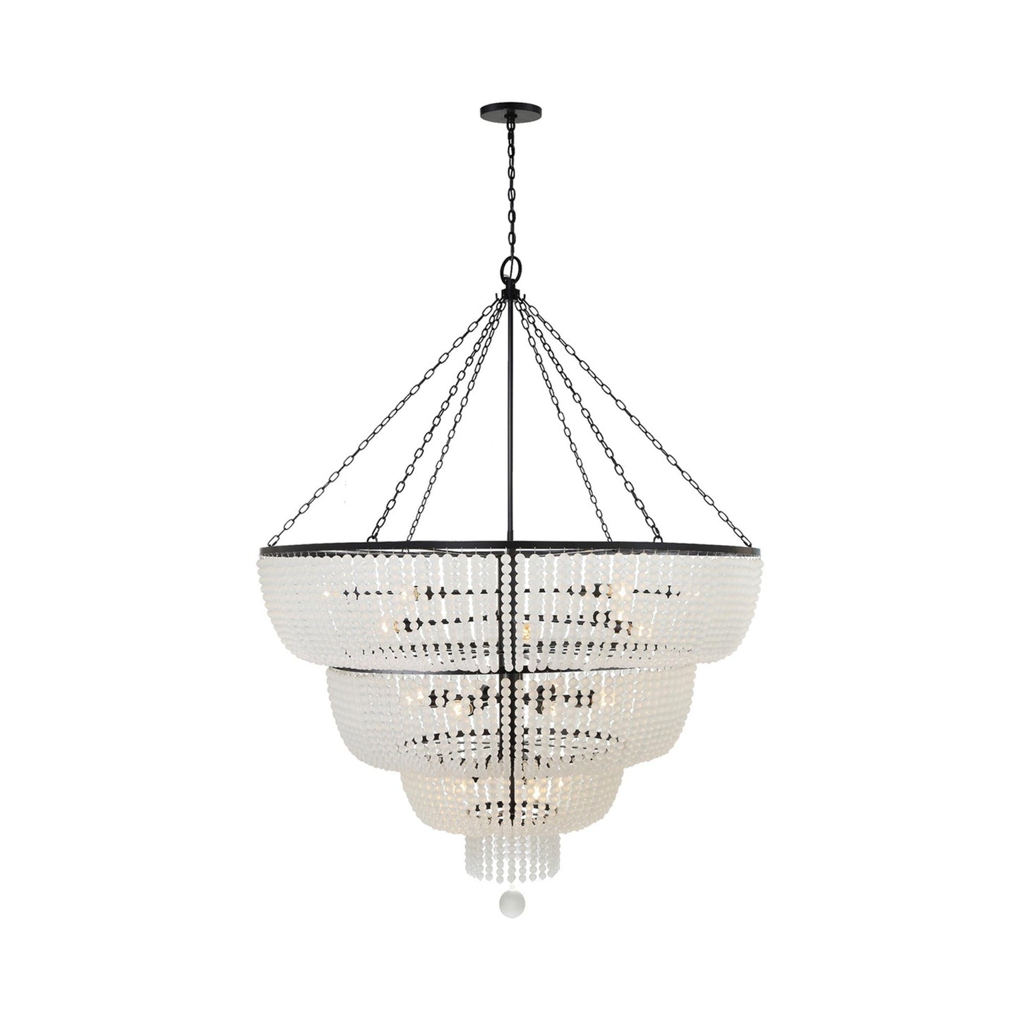 Rylee Chandelier in Matte Black (Frosted Glass Beads/24-Light).