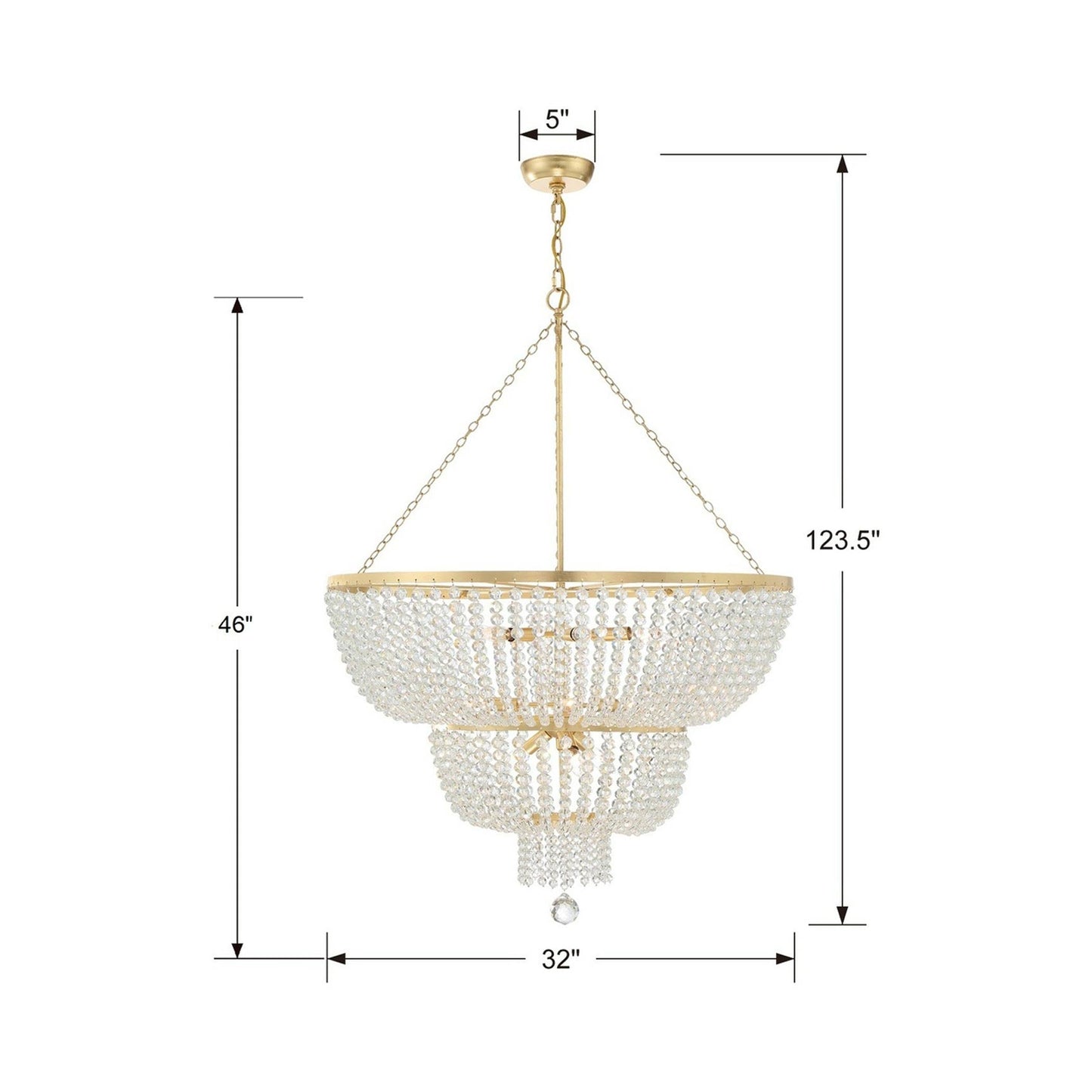 Rylee Chandelier - line drawing.