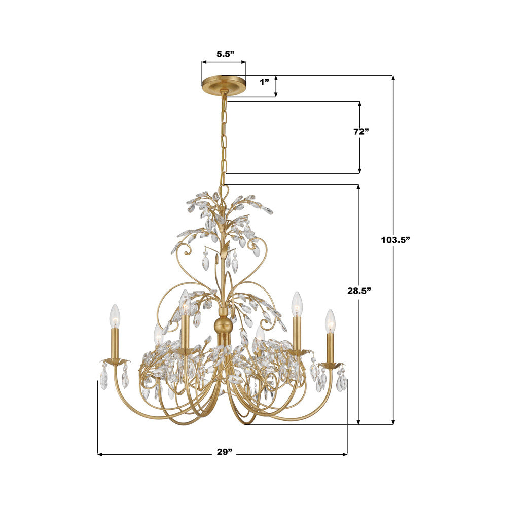 Sadie Chandelier - line drawing.