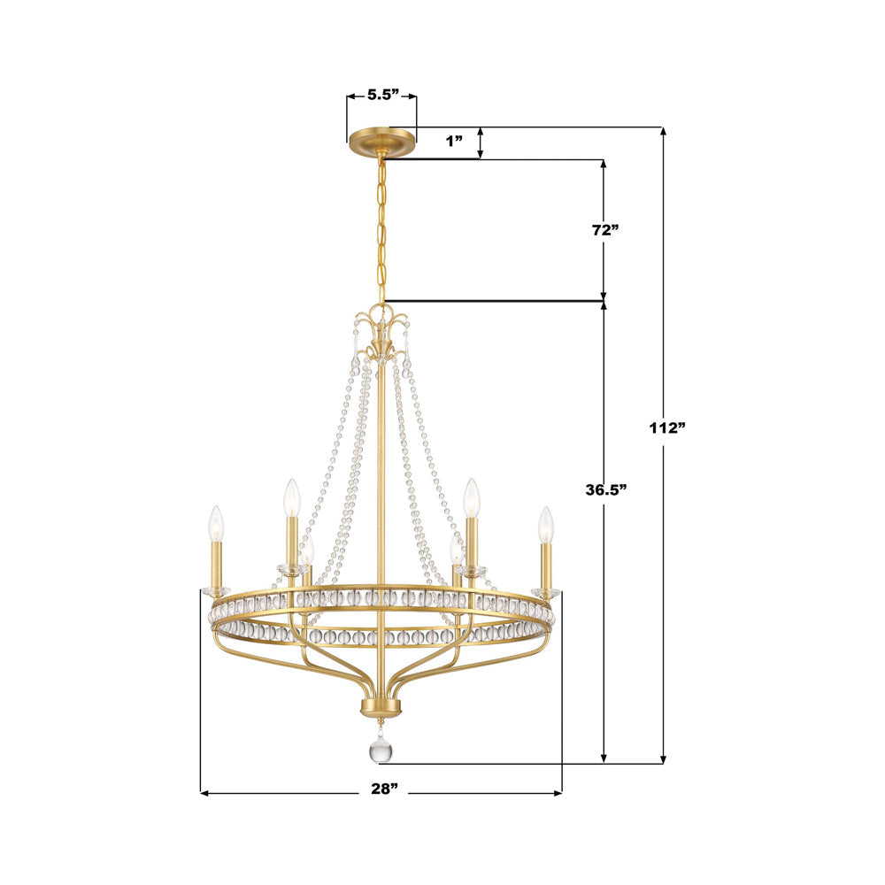 Seville Chandelier - line drawing.