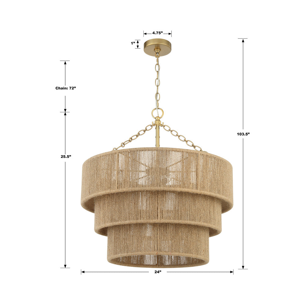 Shyla Chandelier - line drawing.