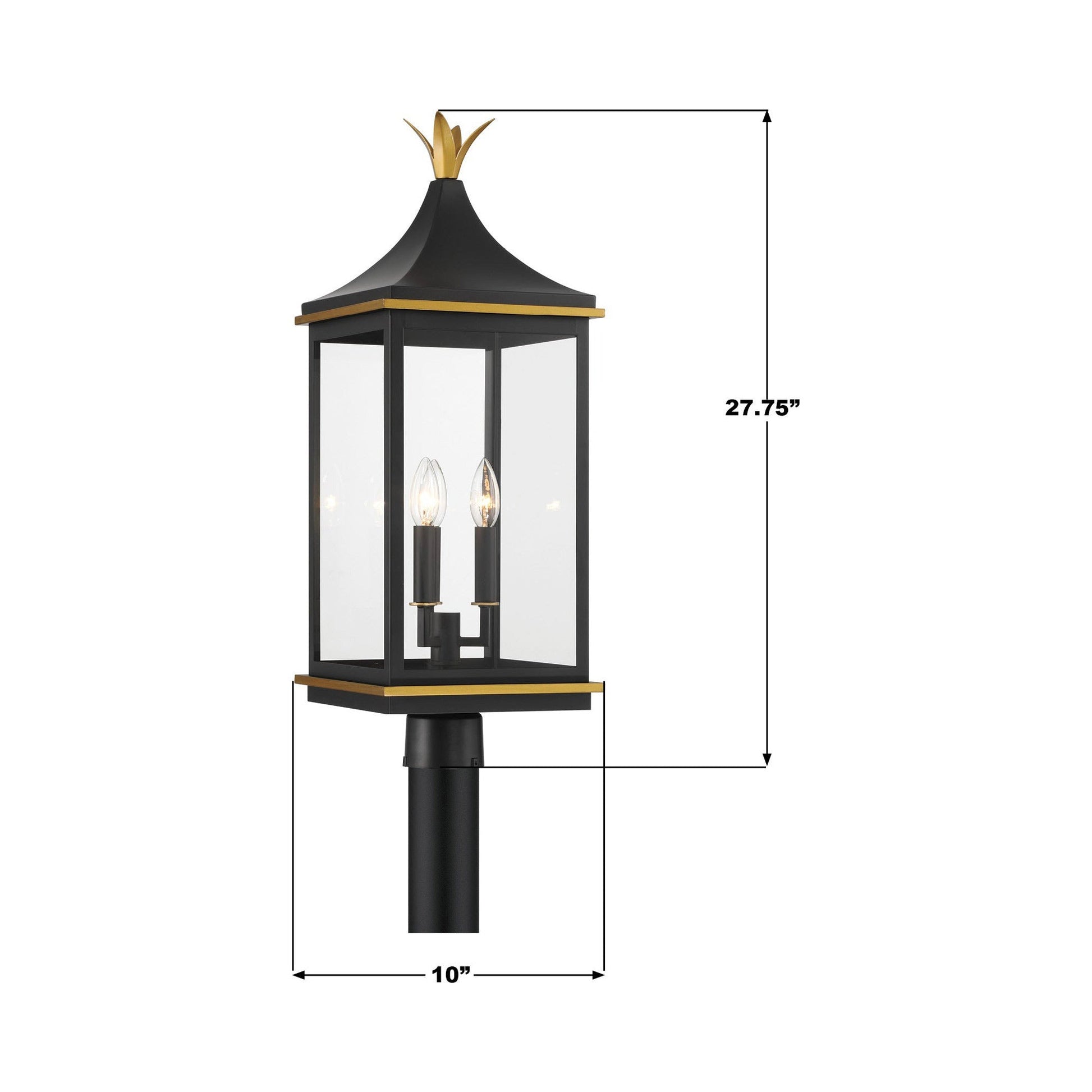 Simpson Outdoor Post Light - line drawing.