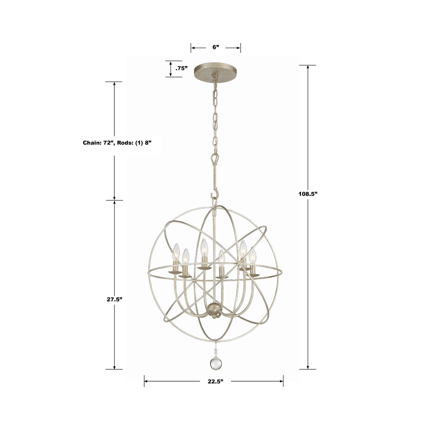 Solaris Chandelier - line drawing.