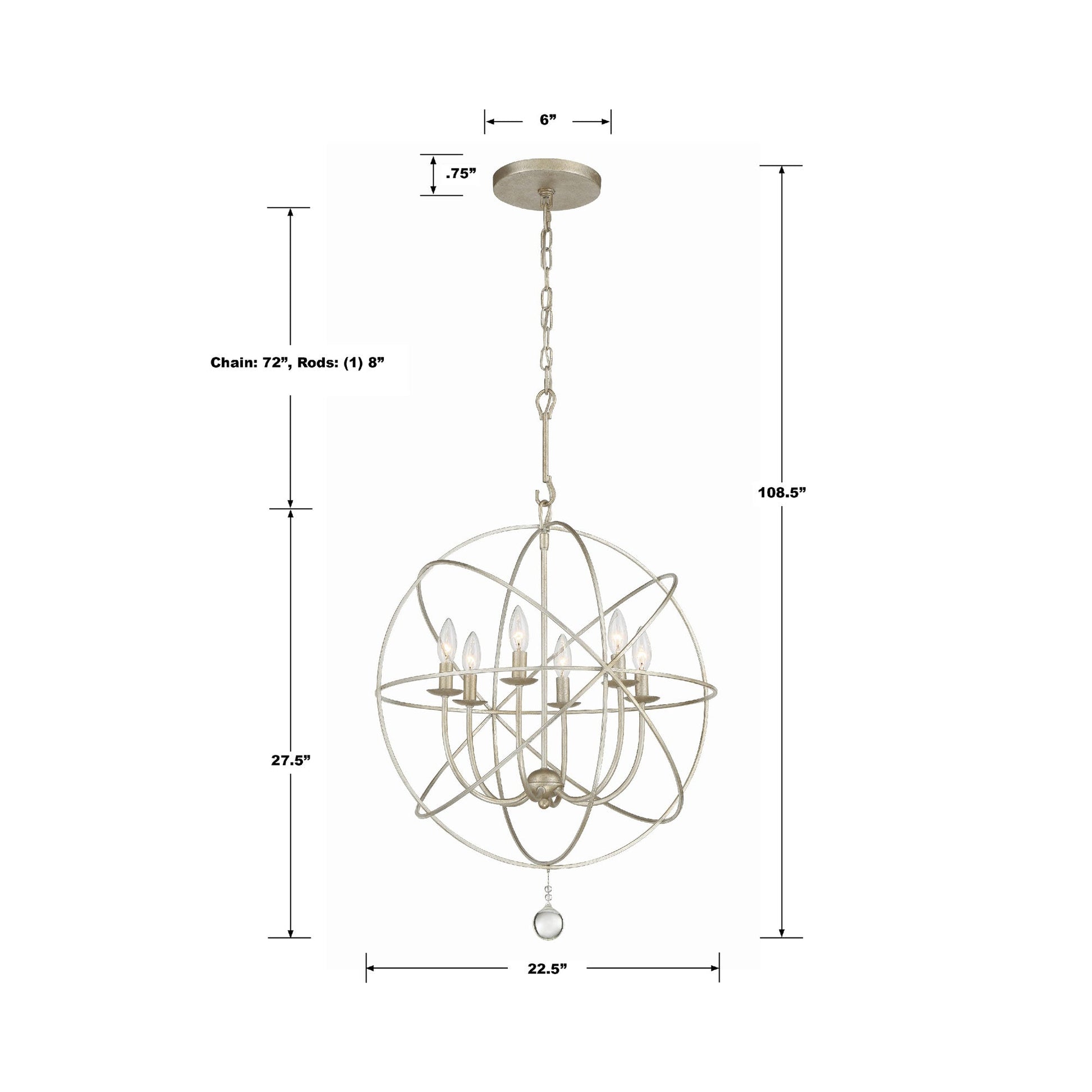 Solaris Chandelier - line drawing.