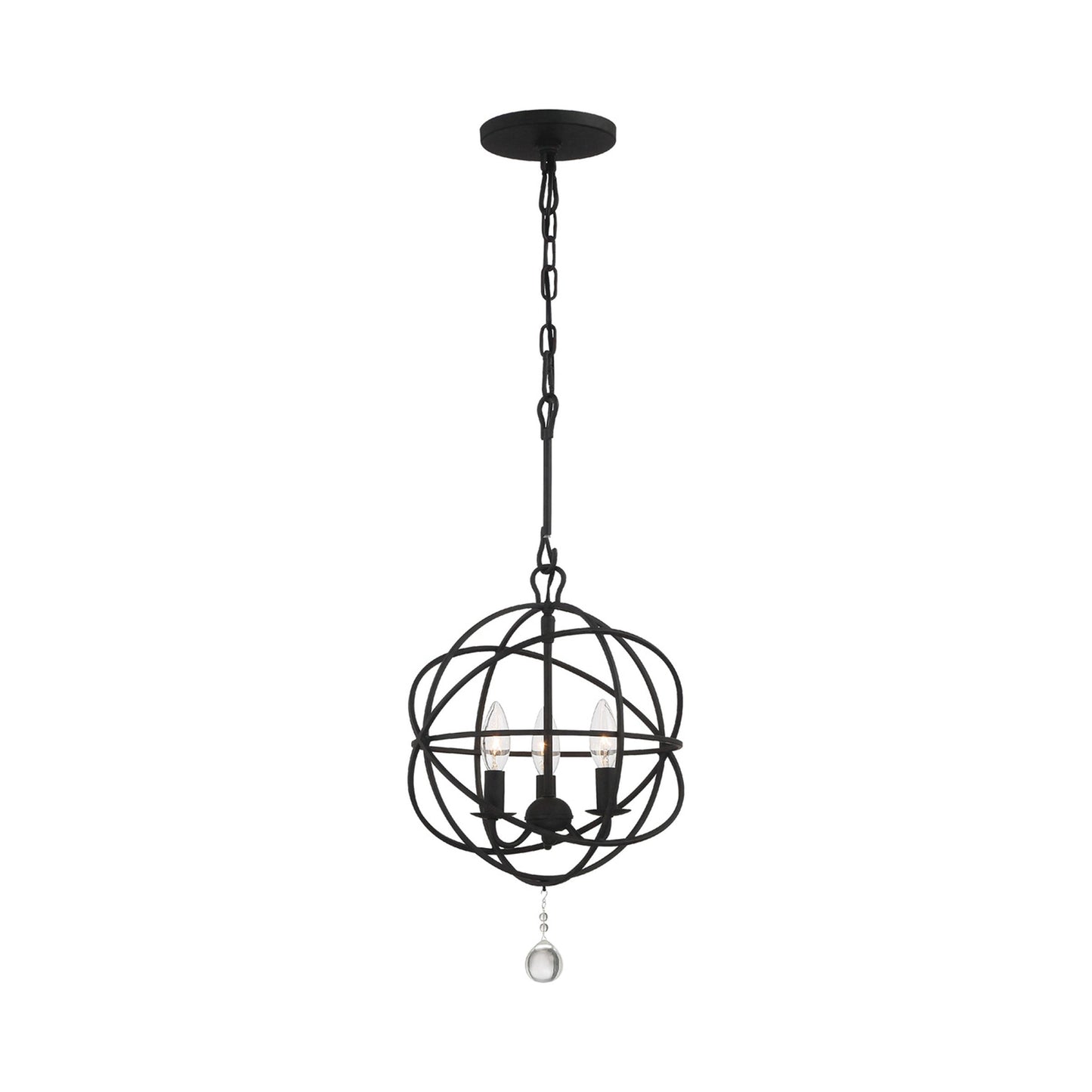 Solaris Mini Chandelier in Black (3-Light).