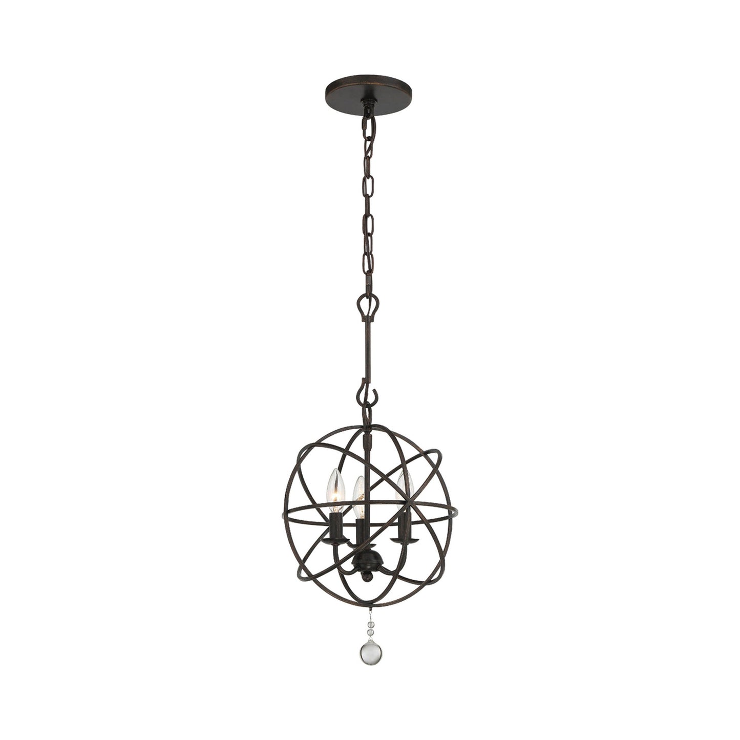 Solaris Mini Chandelier in English Bronze (3-Light).