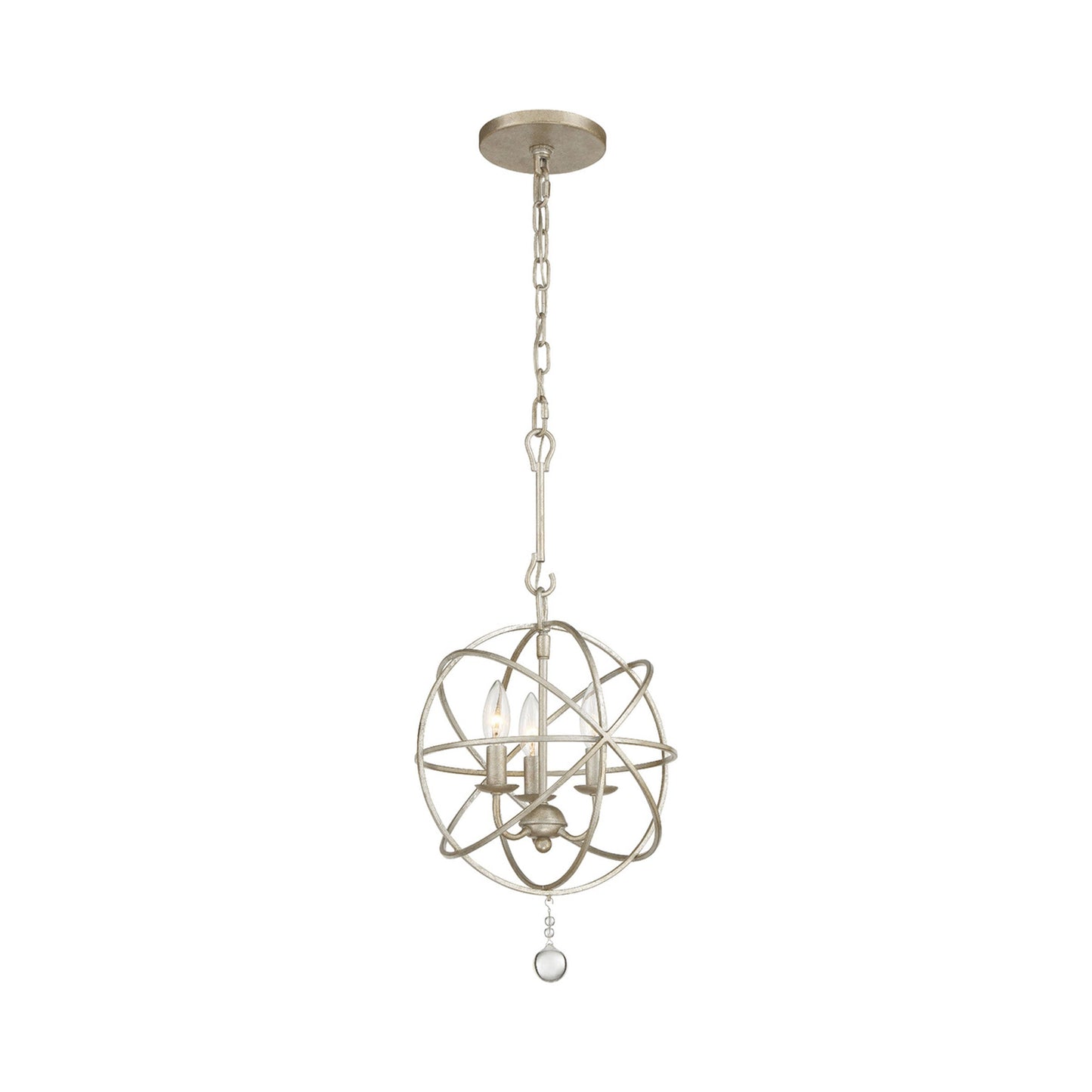 Solaris Mini Chandelier in Olde Silver (3-Light).