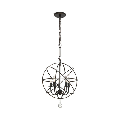 Solaris Mini Chandelier in English Bronze (5-Light).