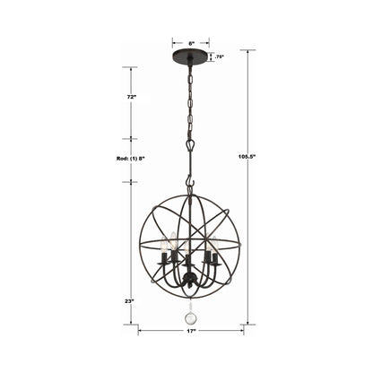 Solaris Mini Chandelier - line drawing.