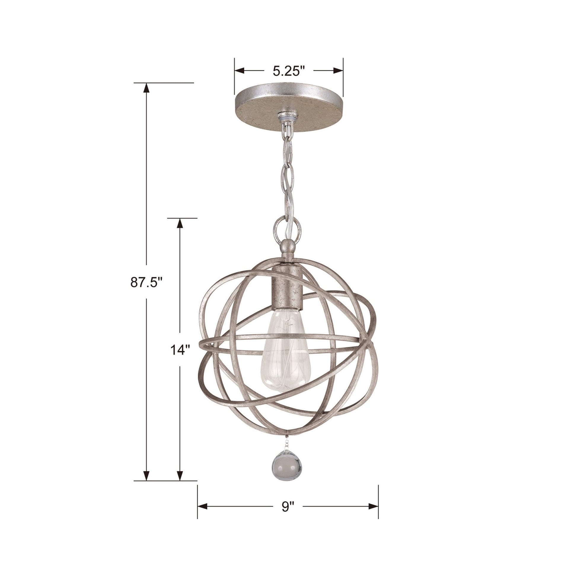 Solaris Pendant Light - line drawing.