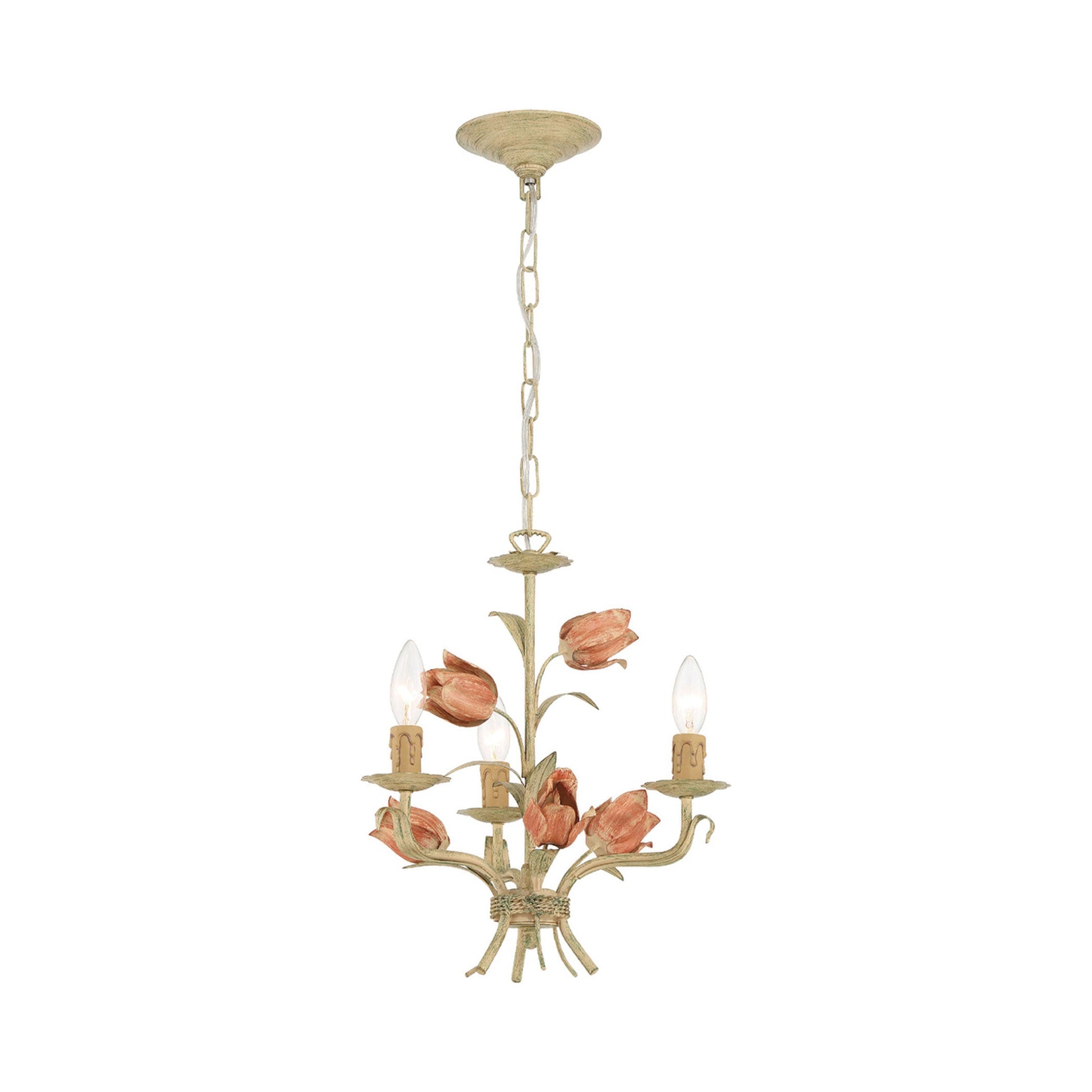 Southport Chandelier in Sage Rose (3-Light).