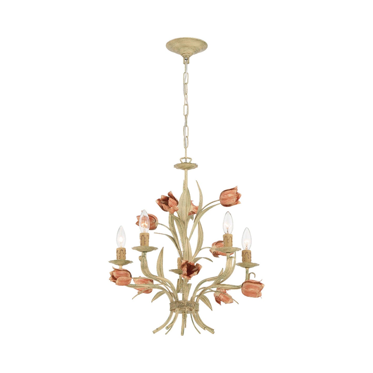 Southport Chandelier in Sage Rose (5-Light).