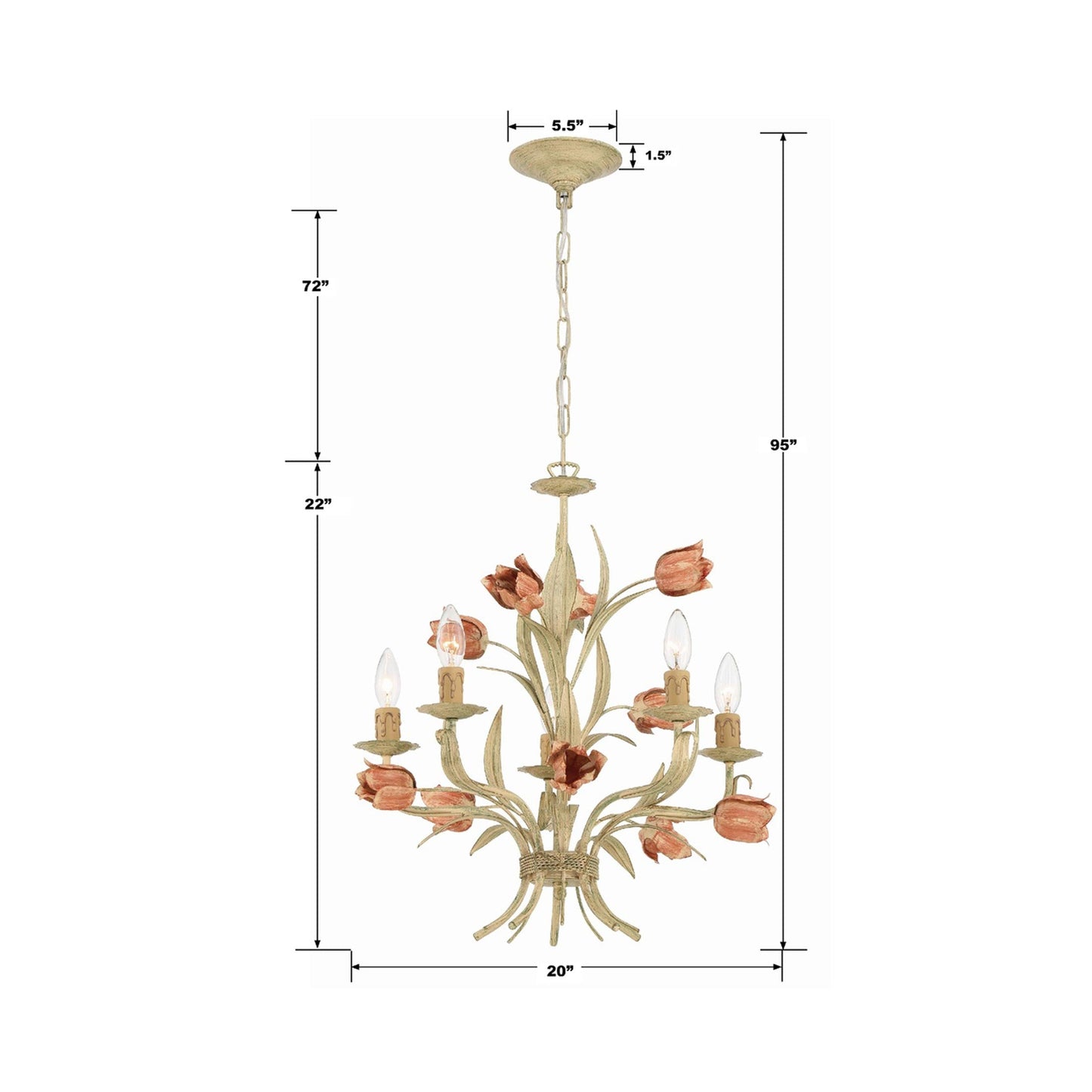 Southport Chandelier - line drawing.