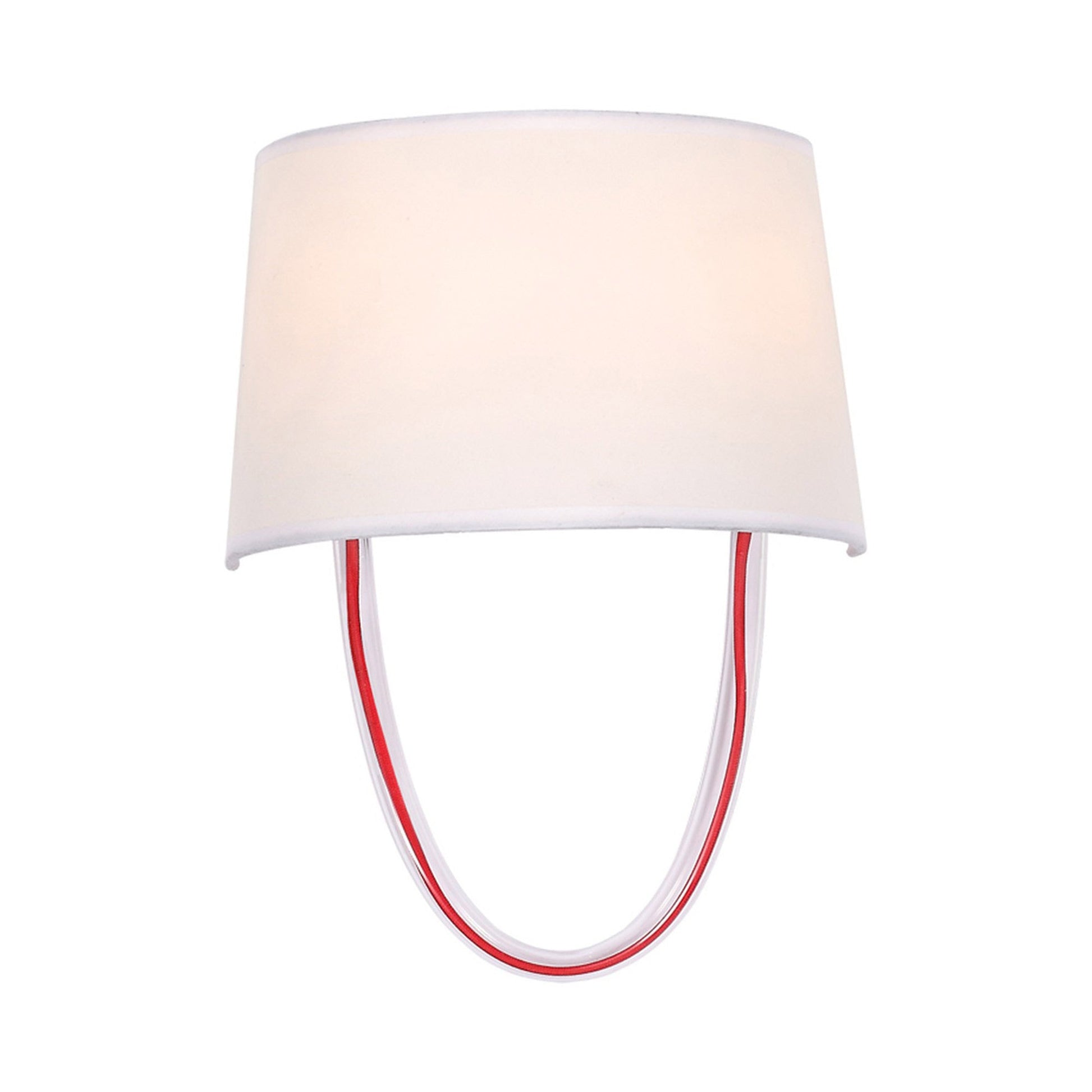 Stella Wall Light in Polished Chrome/Red Cord.