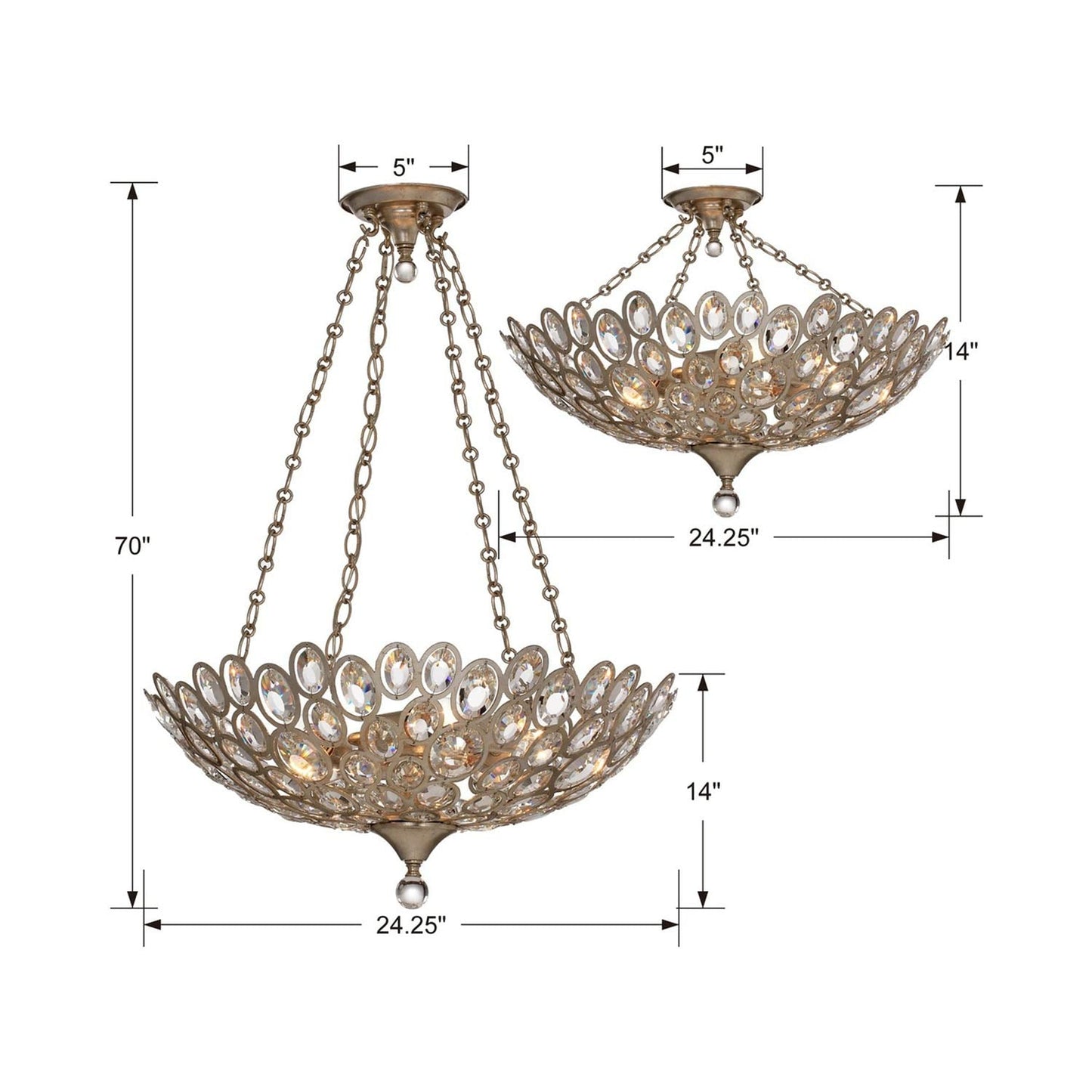 Sterling Chandelier - line drawing.