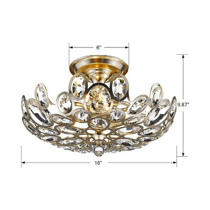 Sterling Semi Flush Mount Ceiling Light - line drawing.