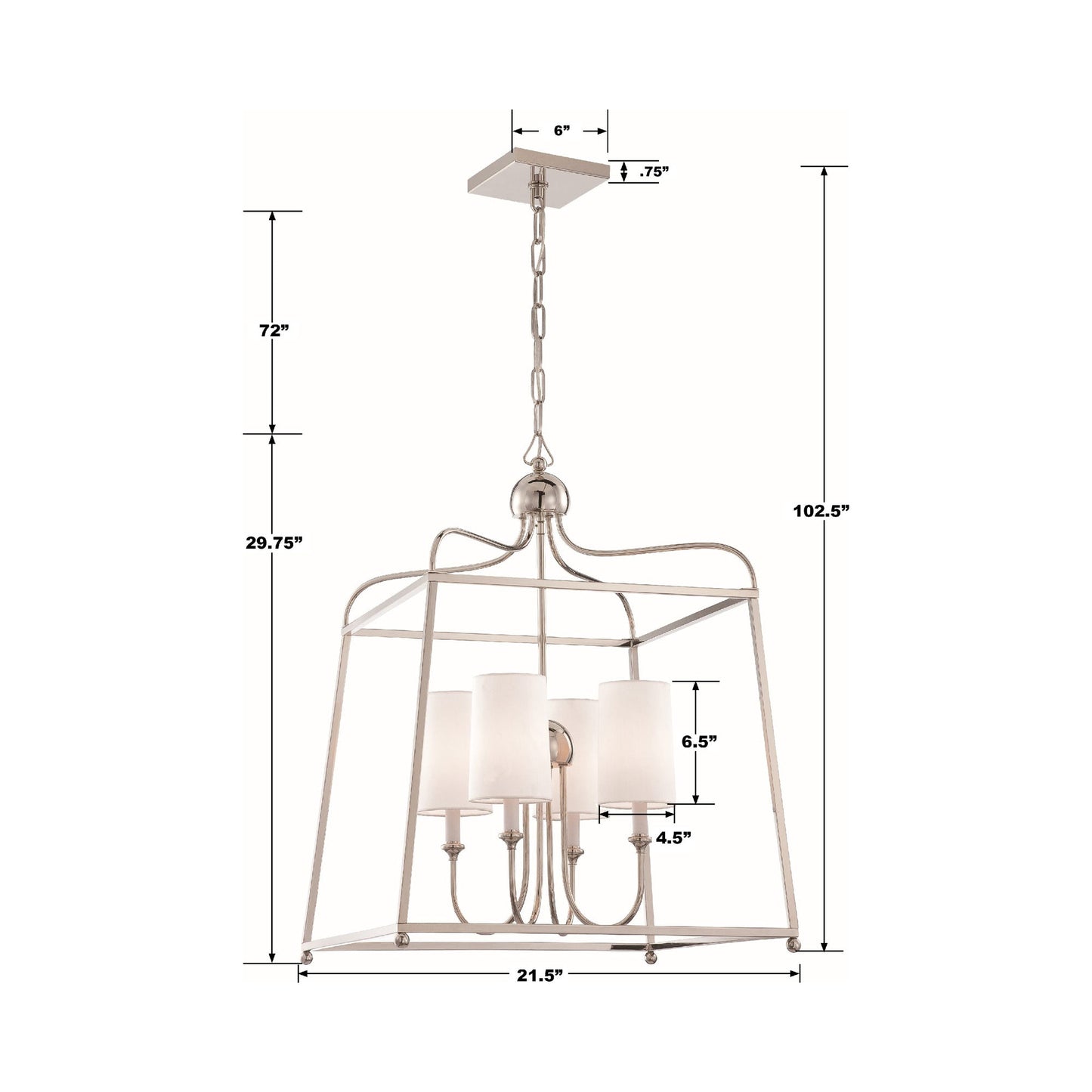 Sylvan Chandelier - line drawing.