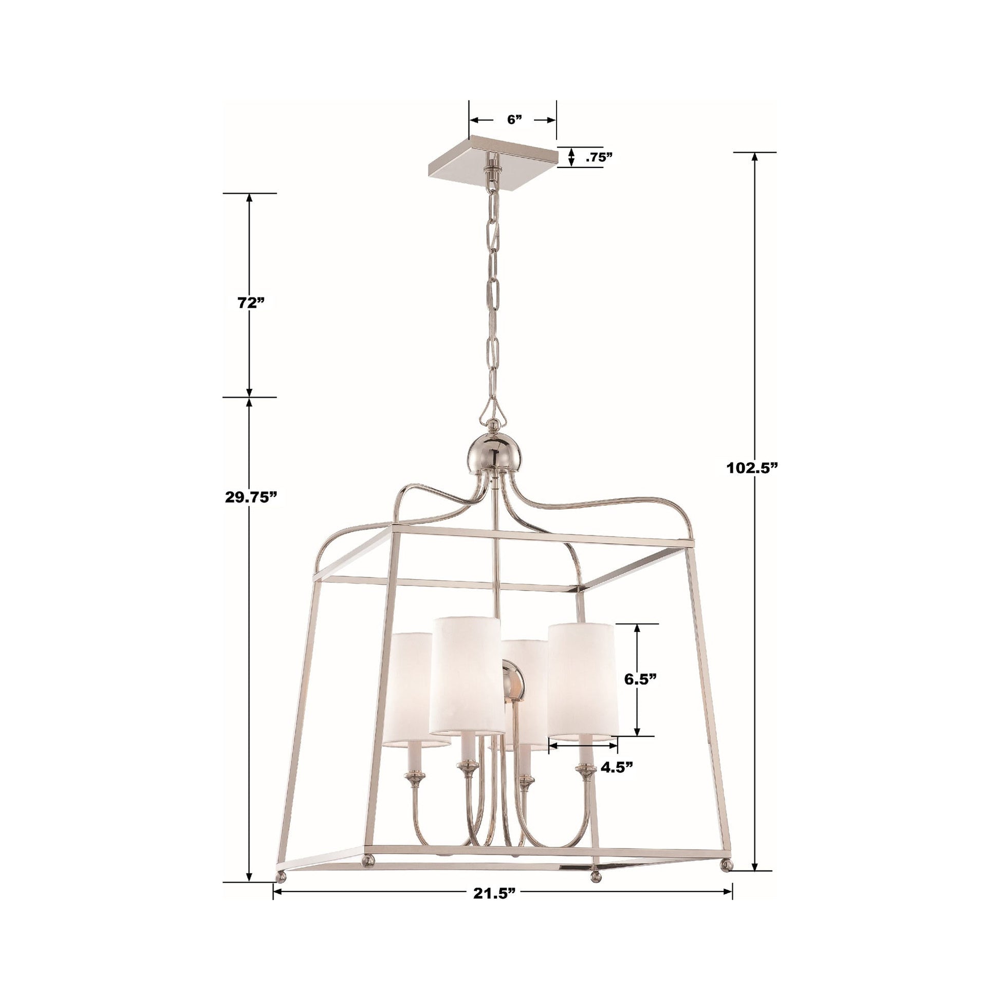 Sylvan Chandelier - line drawing.