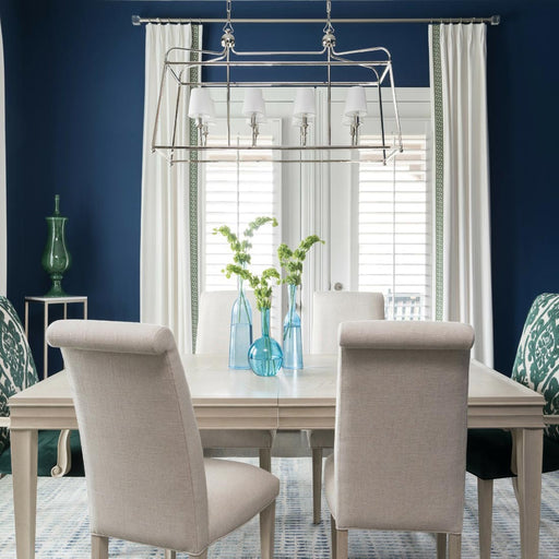 Sylvan Linear Chandelier in dining room.