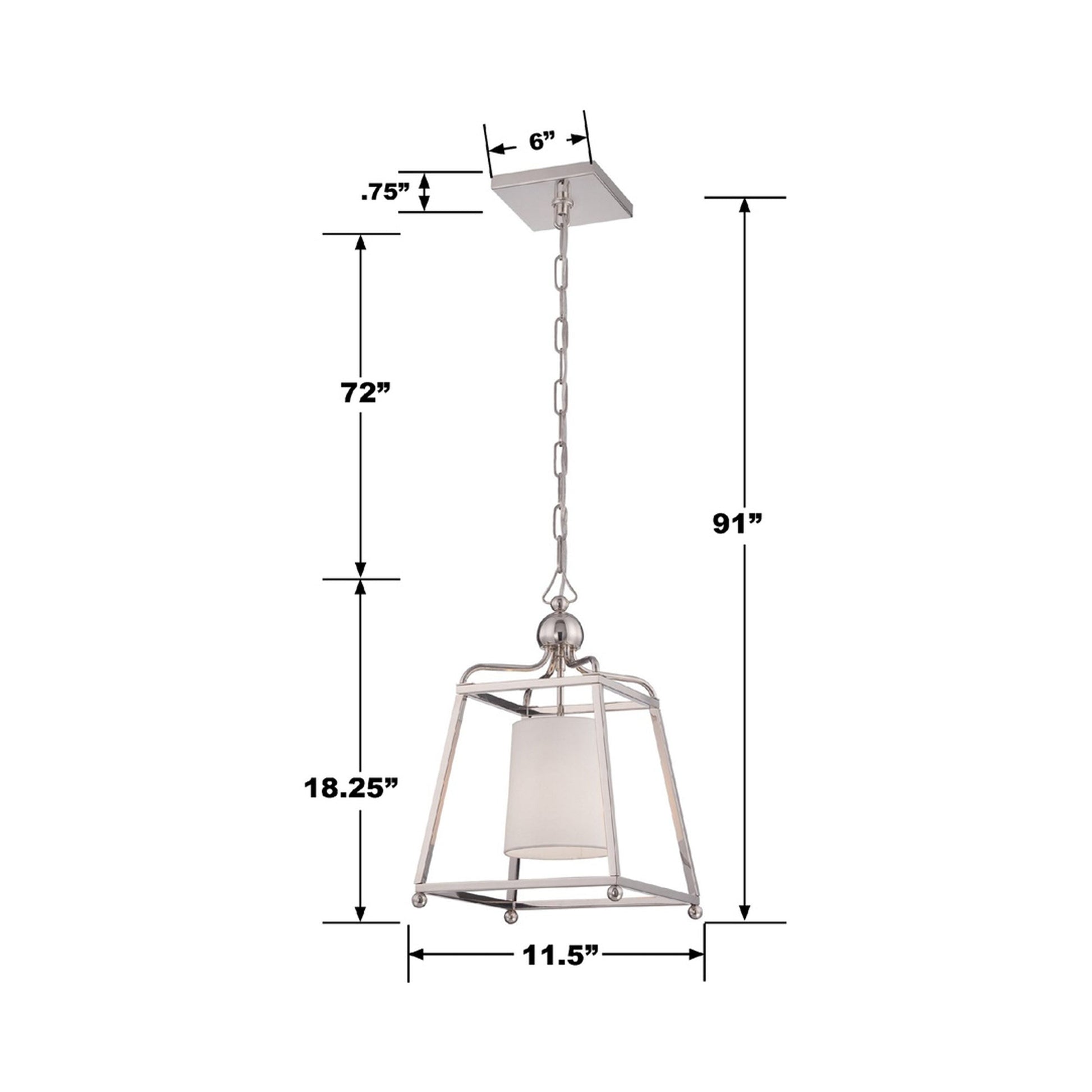 Sylvan Pendant Light - line drawing.