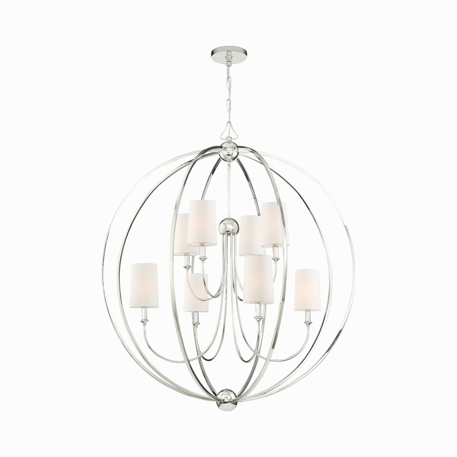 Sylvan Round Chandelier in Polished Nickel (8-Light).