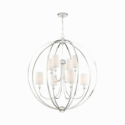 Sylvan Round Chandelier in Polished Nickel (8-Light).