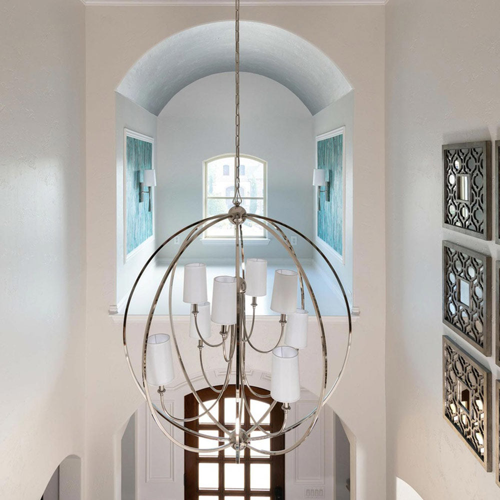 Sylvan Round Chandelier in hallway.