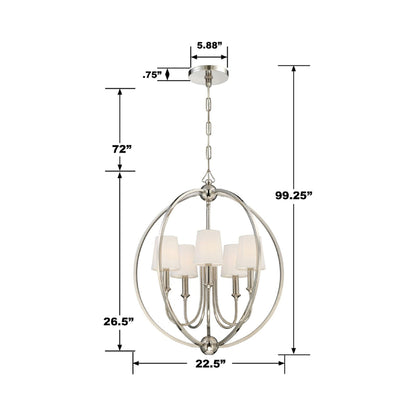 Sylvan Round Chandelier - line drawing.