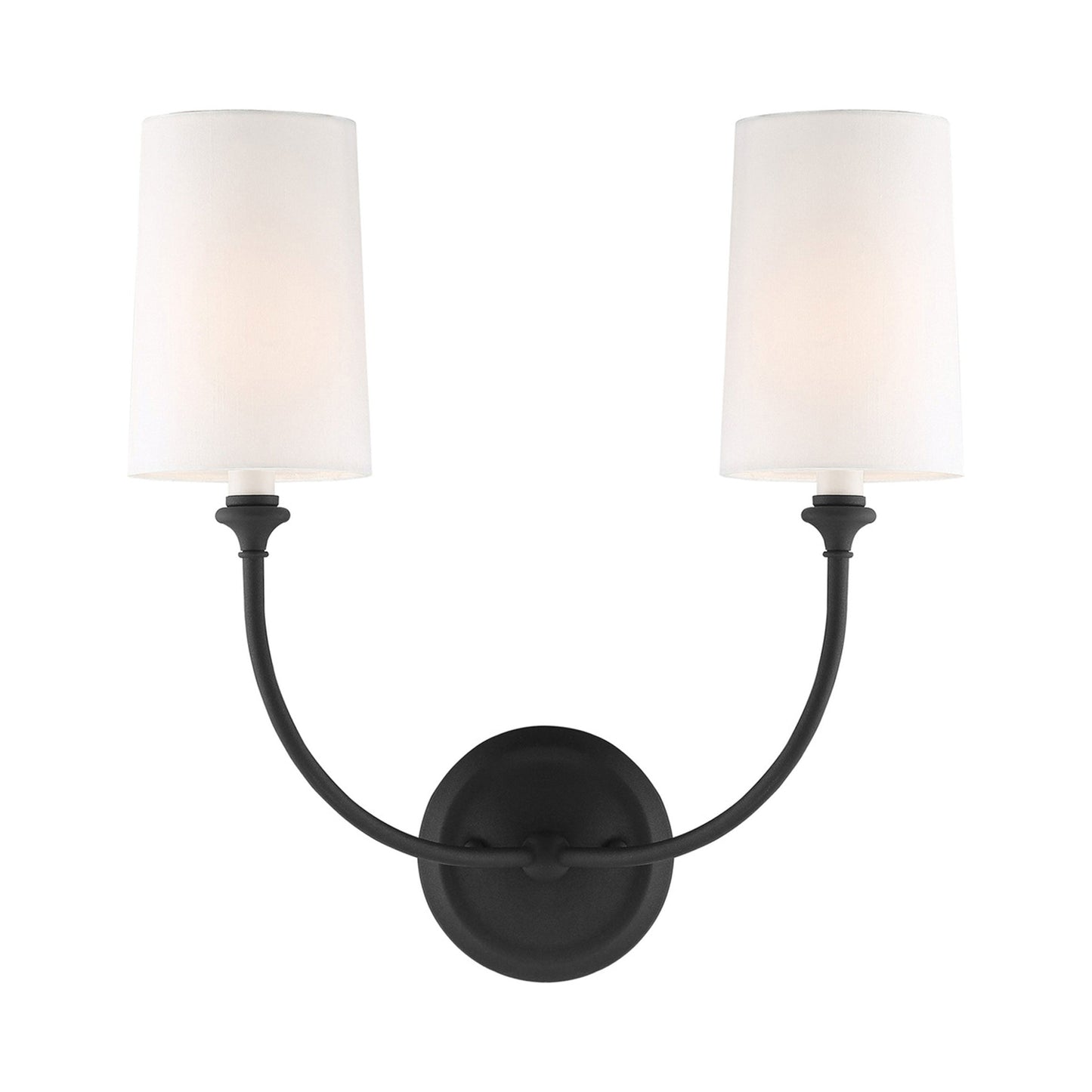 Sylvan Vanity Wall Light in Black Forged (2-Light).