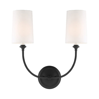 Sylvan Vanity Wall Light in Black Forged (2-Light).