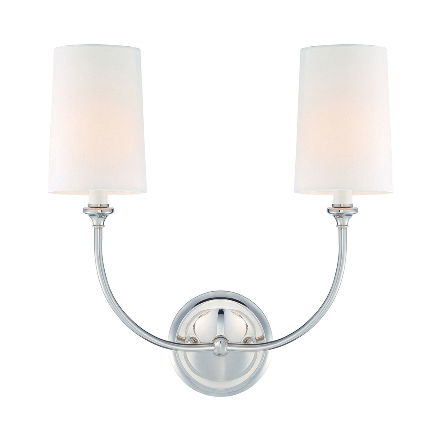 Sylvan Vanity Wall Light in Polished Nickel (2-Light).