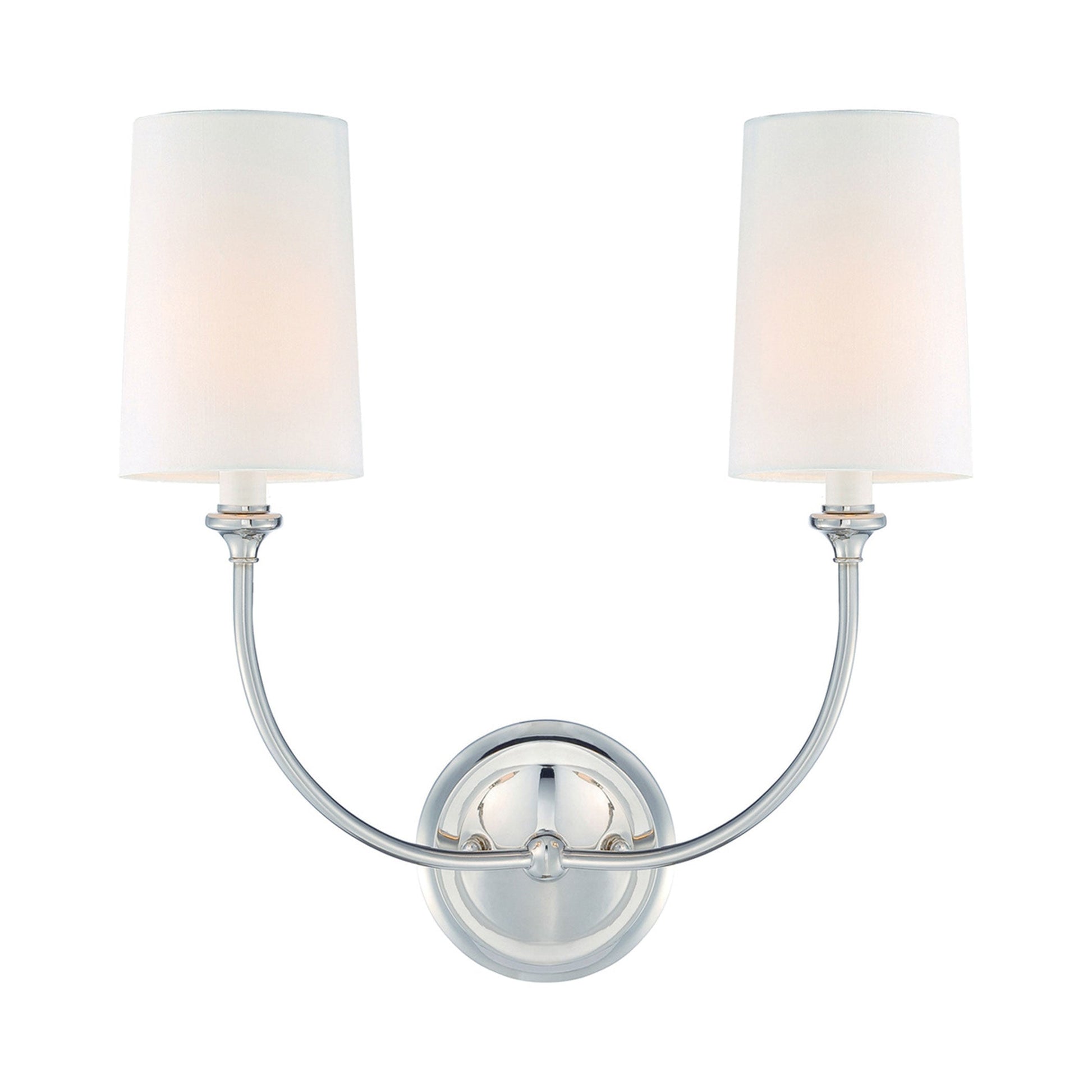 Sylvan Vanity Wall Light in Polished Nickel (2-Light).