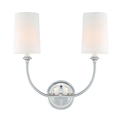 Sylvan Vanity Wall Light in Polished Nickel (2-Light).