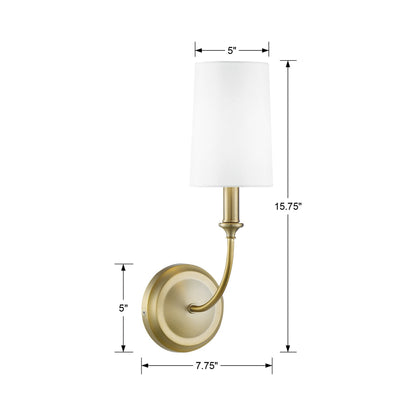 Sylvan Vanity Wall Light - line drawing.