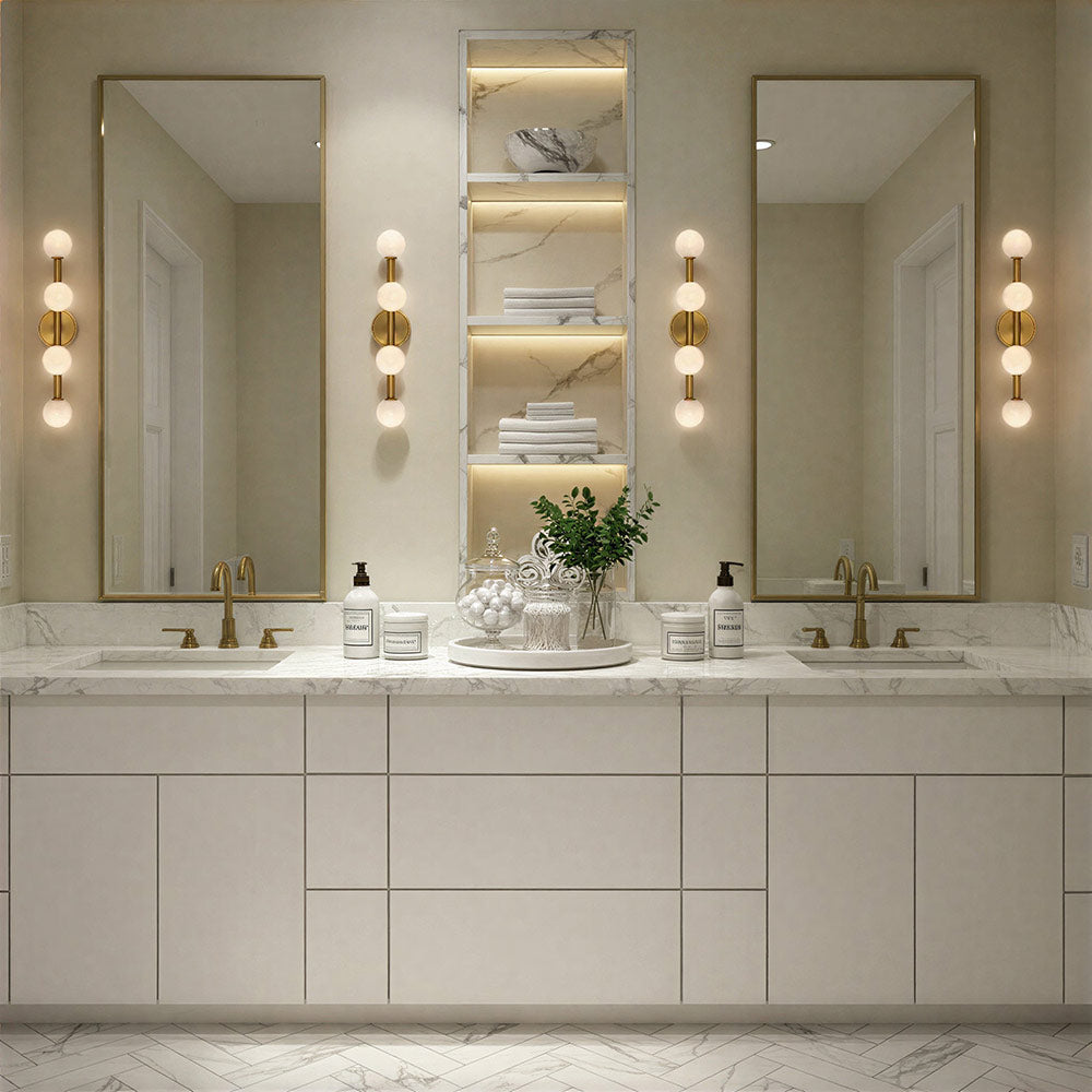Terrell Bath Vanity Light in bathroom.