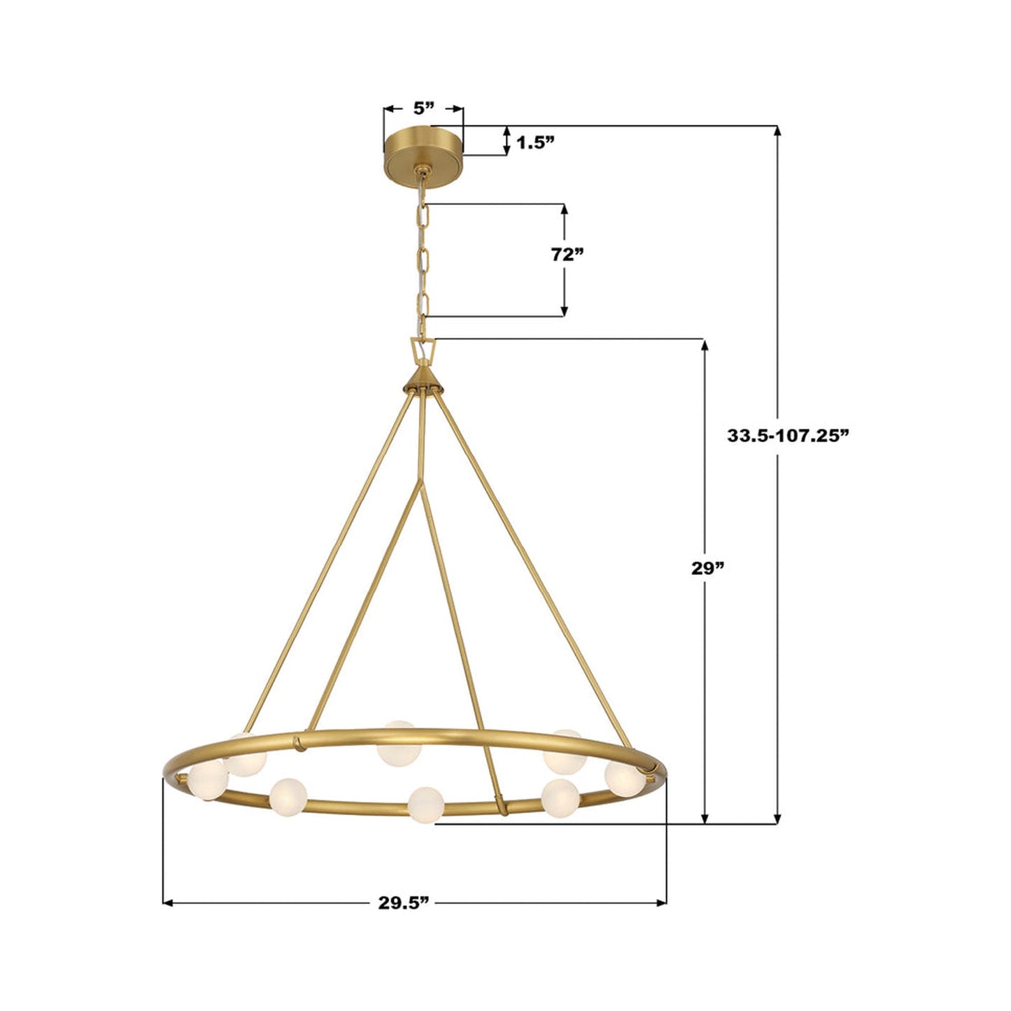 Terrell Chandelier - line drawing.