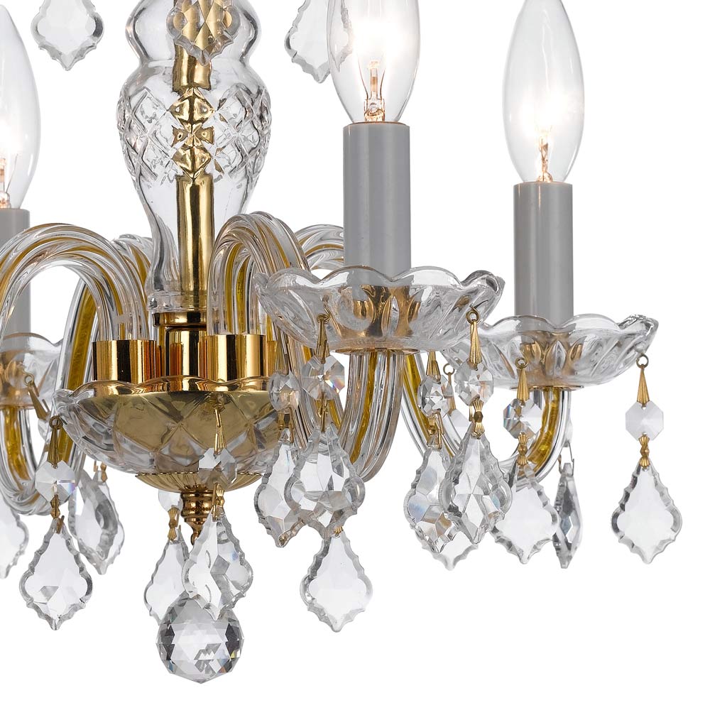 Traditional Crystal Mini Chandelier in Detail.