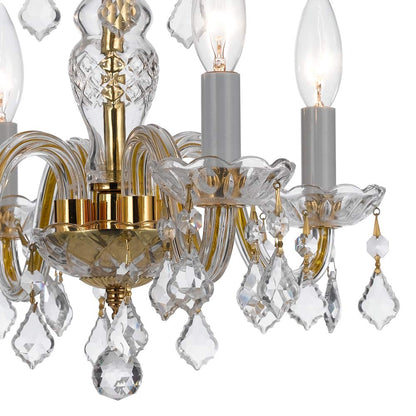 Traditional Crystal Mini Chandelier in Detail.
