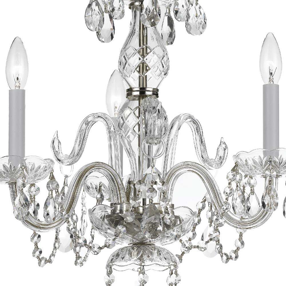 Traditional Crystal Mini Chandelier in Detail.