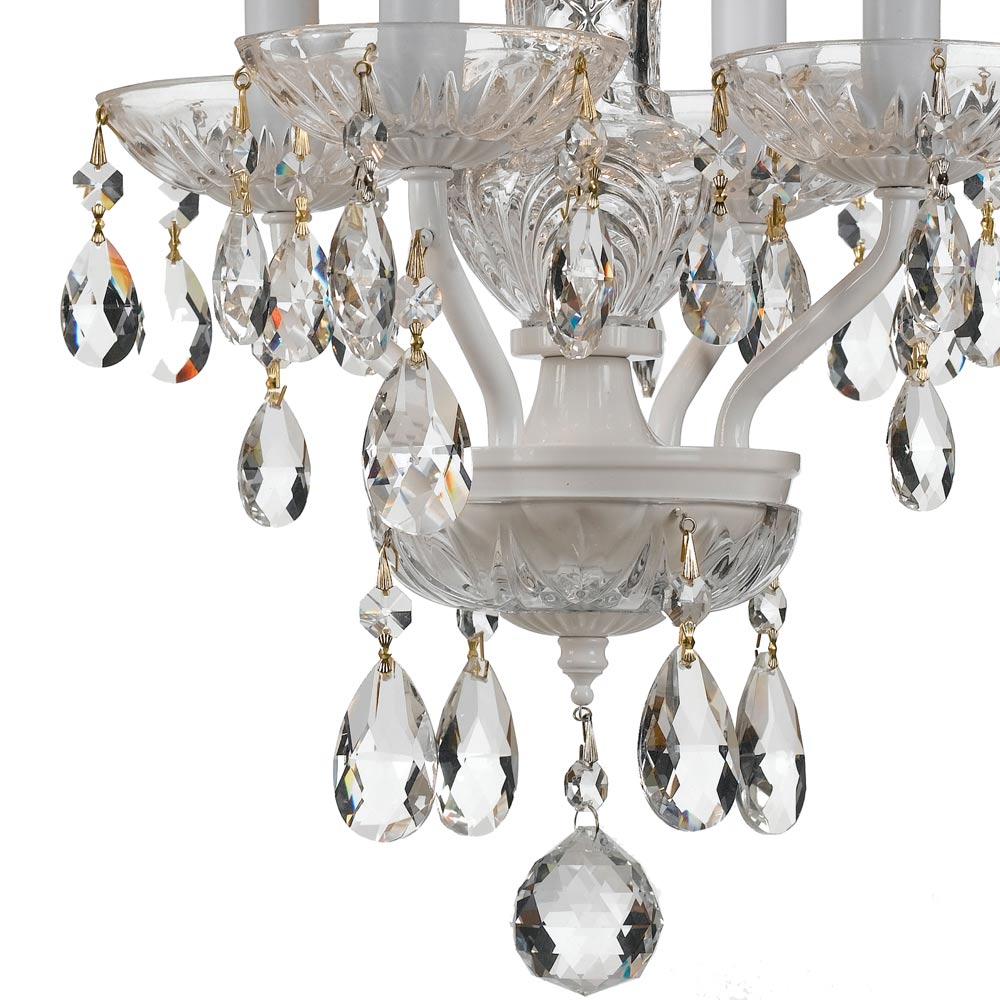 Traditional Crystal Mini Chandelier in Detail.