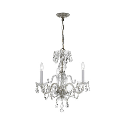 Traditional Crystal Mini Chandelier in Polished Chrome (16-Inch/3-Light).