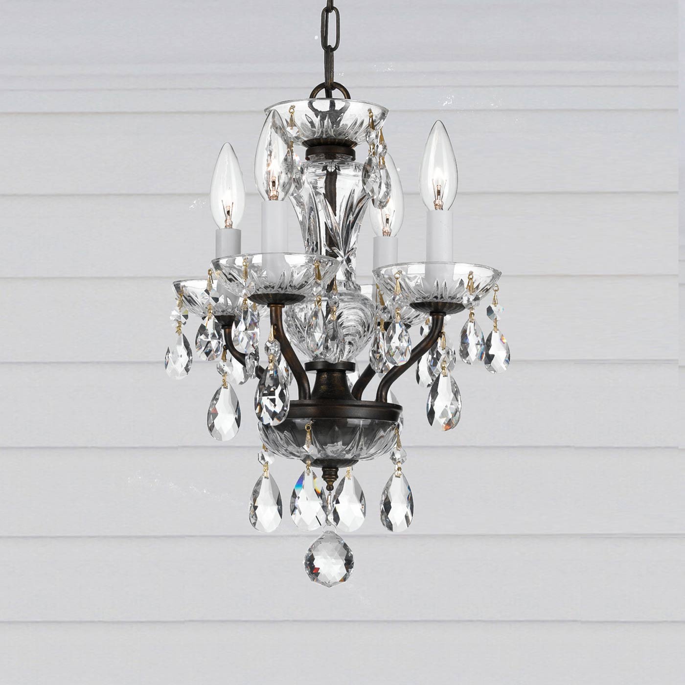 Traditional Crystal Mini Chandelier in Detail.